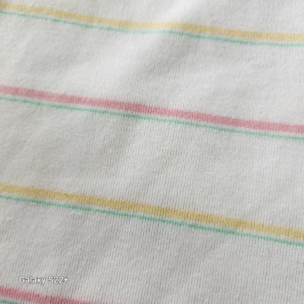 Two Knit Fabric remnants-pastel & white stripe and pastel polka dot - Picture 2 of 9